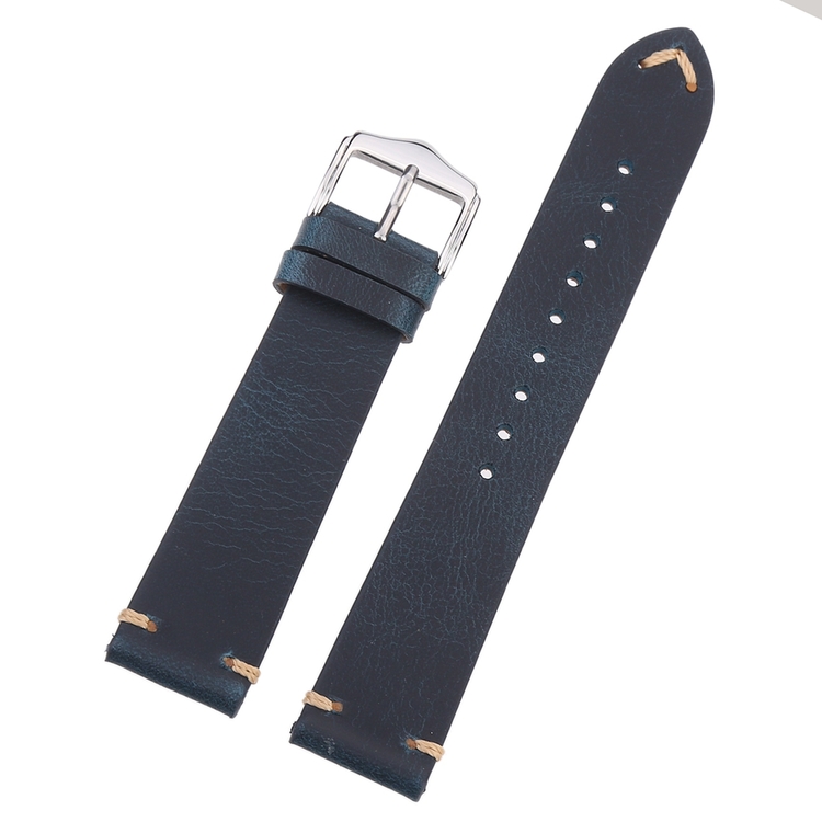 Blue vintage style leather watch band 18mm 20mm 22mm