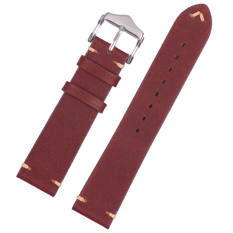 Red vintage style leather watch band 18mm 20mm 22mm