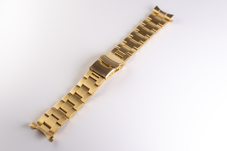 Oyster gold bracelet with double clasp 20mm 22mm