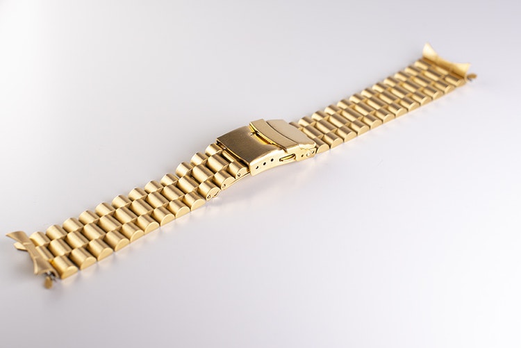President gold bracelet with double clasp 20mm 22mm