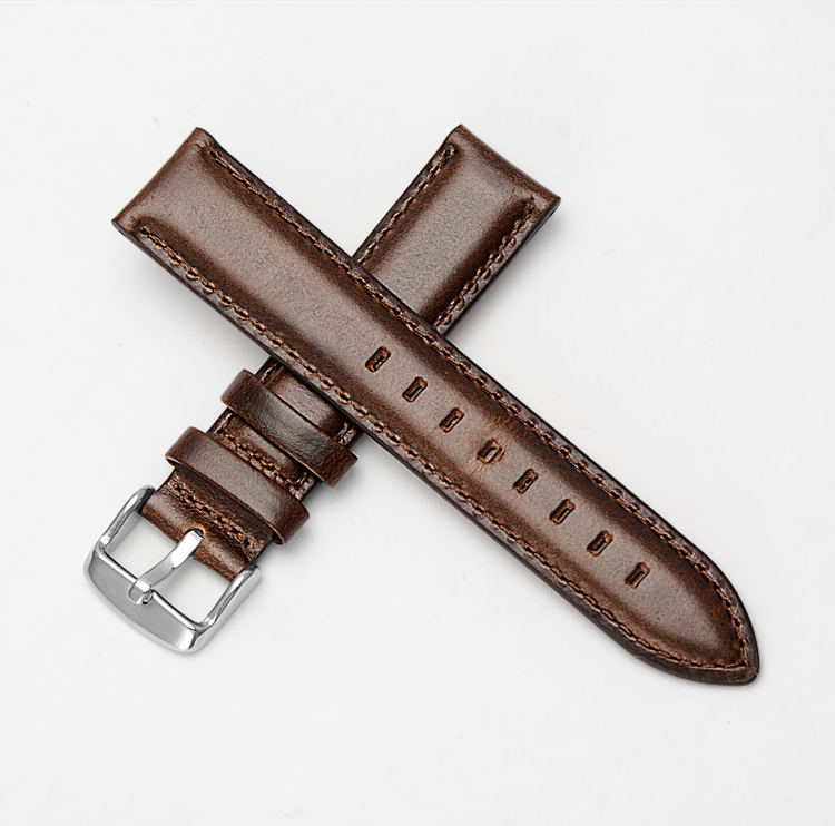 Classic dark brown genuine leather watch band 14mm 16mm 18mm 20mm