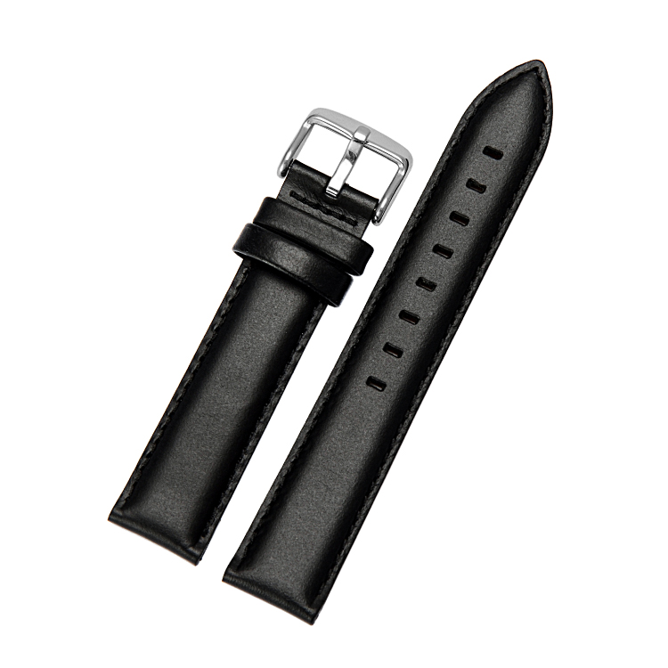 Classic black genuine leather watch band 14mm 16mm 18mm 20mm