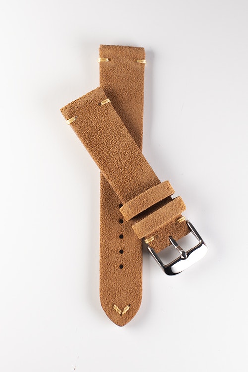 Premium brown suede watch straps 18mm 20mm 22mm