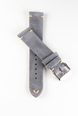 Premium klockarmband av grå mocka