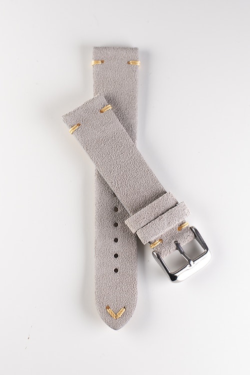 Premium klockarmband av beige / khaki mocka 18mm 20mm 22mm läder