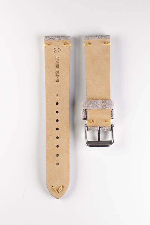 Premium klockarmband av beige / khaki mocka 18mm 20mm 22mm läder