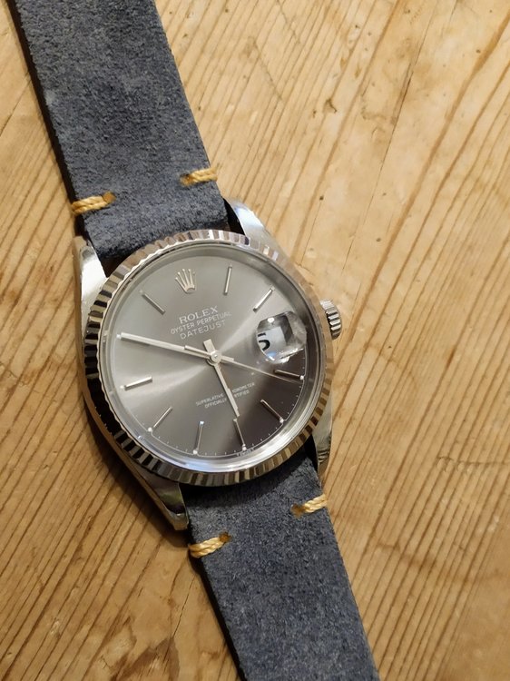 Premium grey suede watch straps 18mm 20mm 22mm