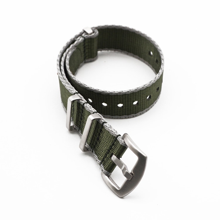 Seatbelt nato grön grå 20mm 22mm klockarmband