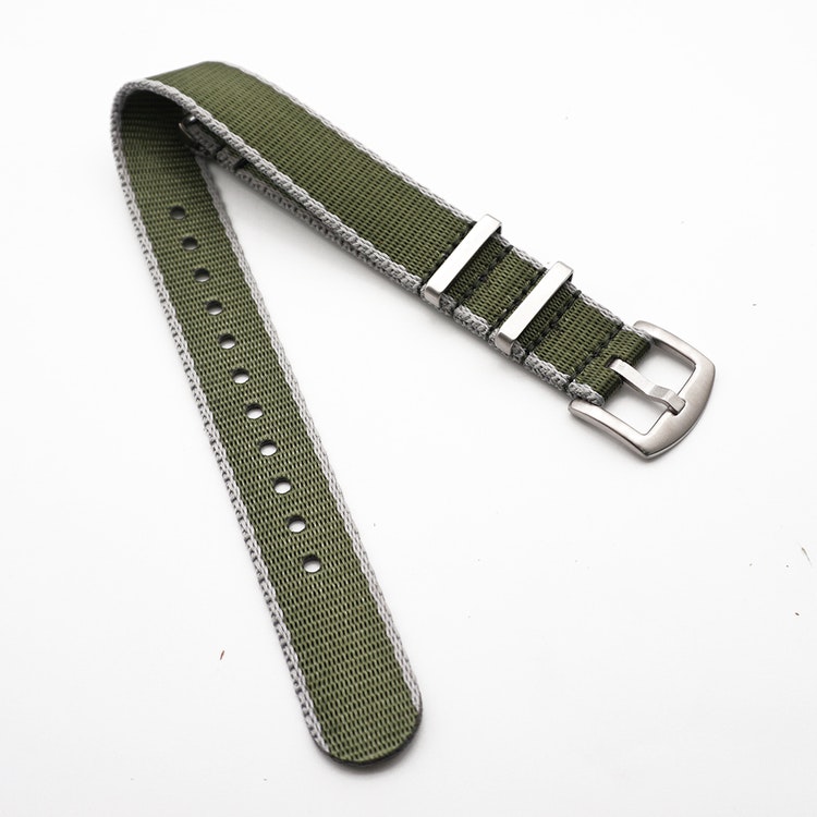 Seatbelt nato grön grå 20mm 22mm klockarmband