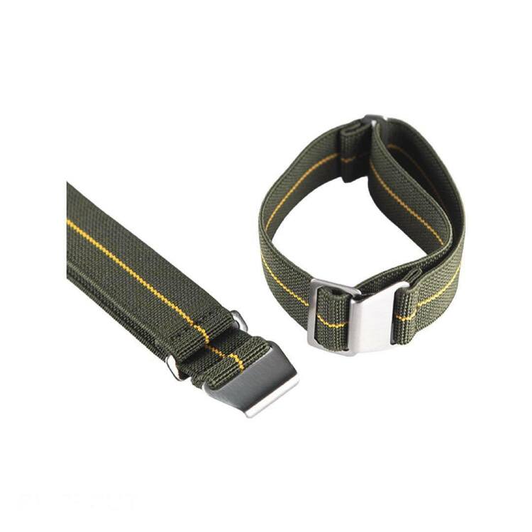 Green and yellow Marine Nationale elastic watch band