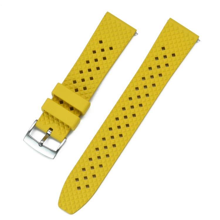 Honeycomb FKM yellow rubber watch band 18mm 20mm 22mm 24mm