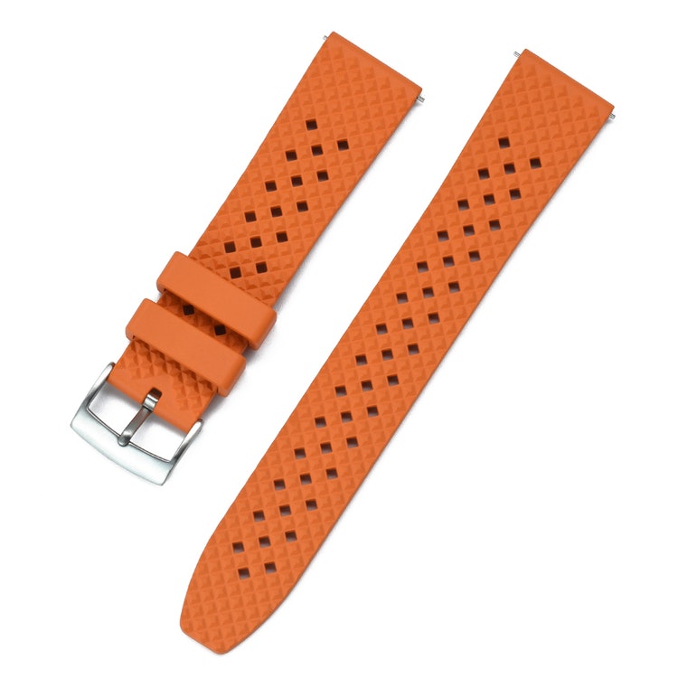 Honeycomb FKM orange rubber watch band 18mm 20mm 22mm 24mm