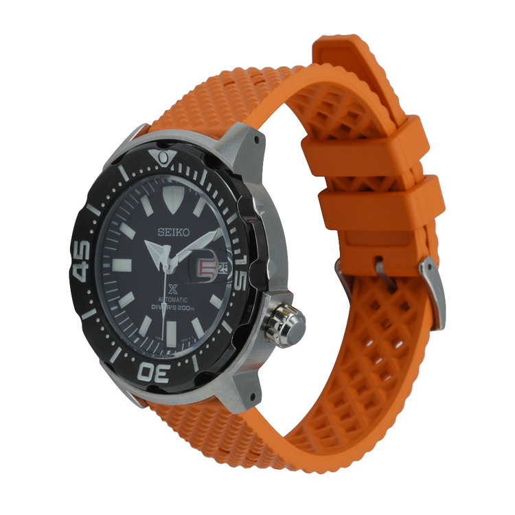 Honeycomb FKM orange rubber watch band 18mm 20mm 22mm 24mm