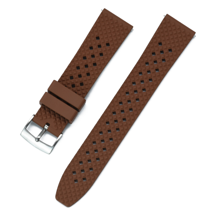 Honeycomb FKM brown rubber watch band 18mm 20mm 22mm 24mm