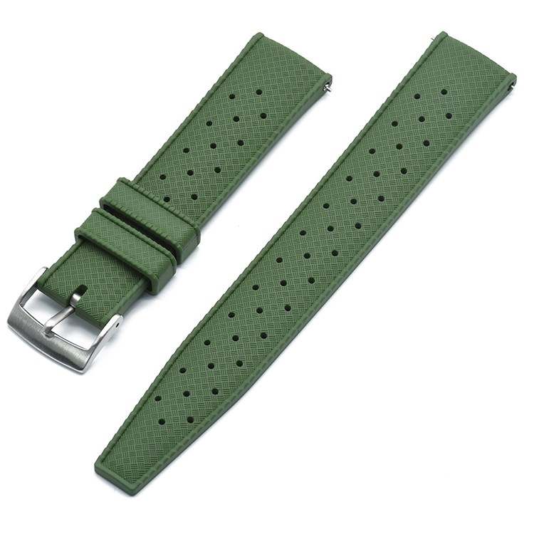 Tropic green FKM rubber watch band 20mm 22mm