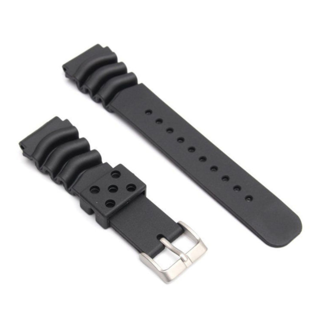 Wave Vent rubber watch strap 18mm 20mm 22mm 24mm