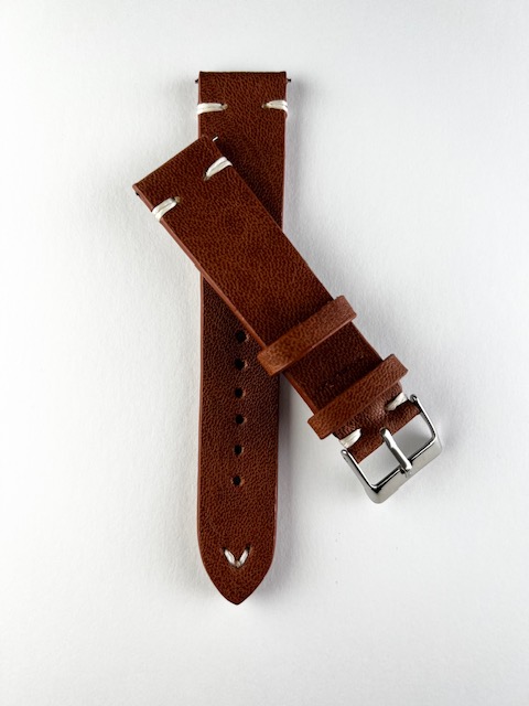 Brown  faux leather watch band