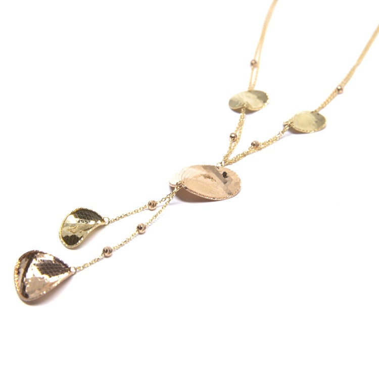 Unik flerfärgat halsband, hängen med halskedja i18 karat guld - Manuel Guld