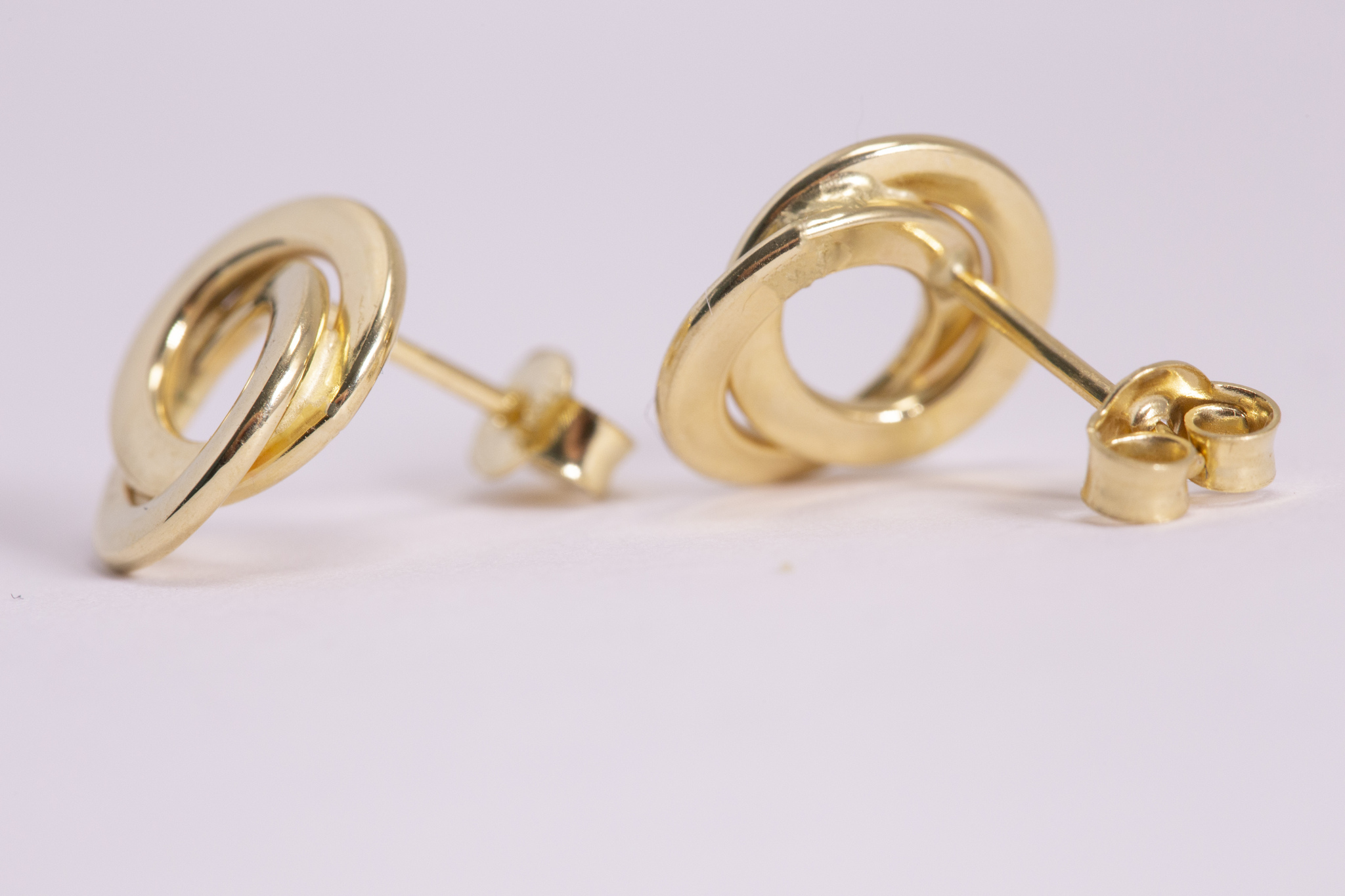Dubbla Ringar örhängen i 18 Karat gult guld