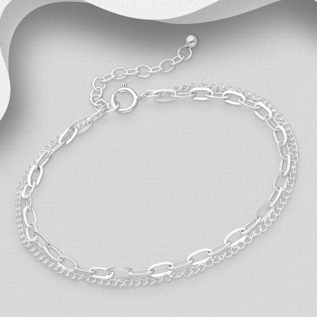 Silver Skiktat armband