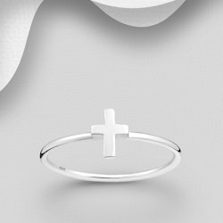 Äkta 925 Sterling Silver Cross Ring - Sofiistikerad Stil
