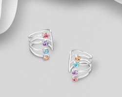 Crystal Glass Collection: 925 Sterling Silver Ear Cuffs
