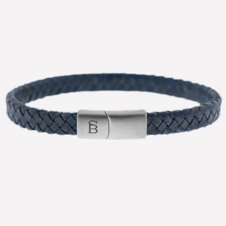 Riley - Marine Läderarmband Herr