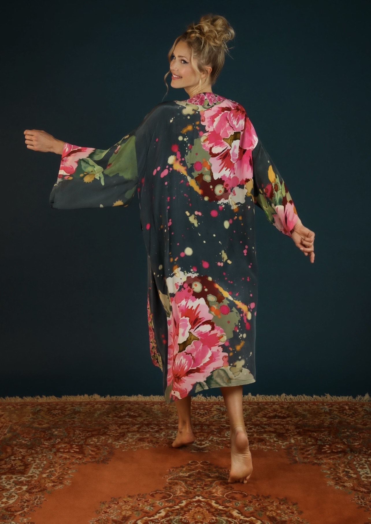 Kimono rosa/blå