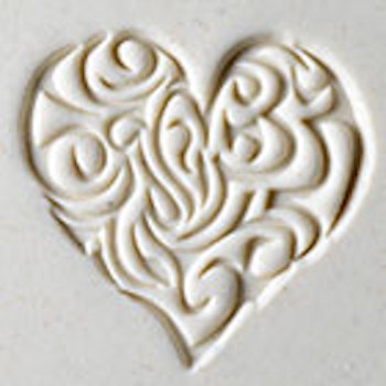 Stämpel Curly Heart 4 cm