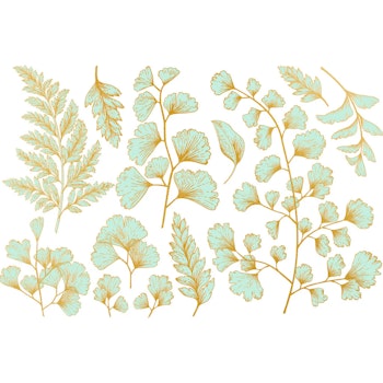 Dekal Teal and gold leaf