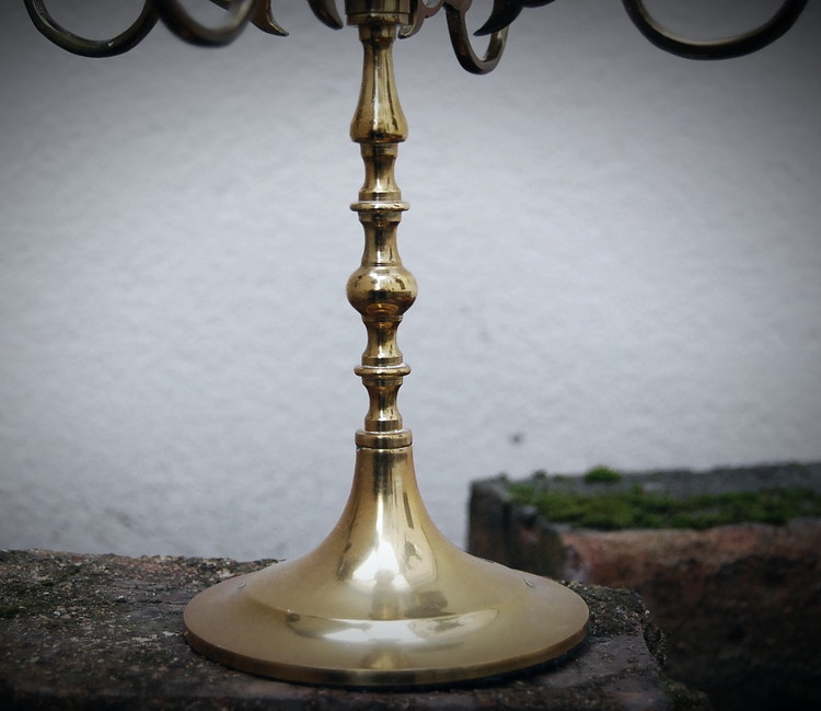 Brass candelabra