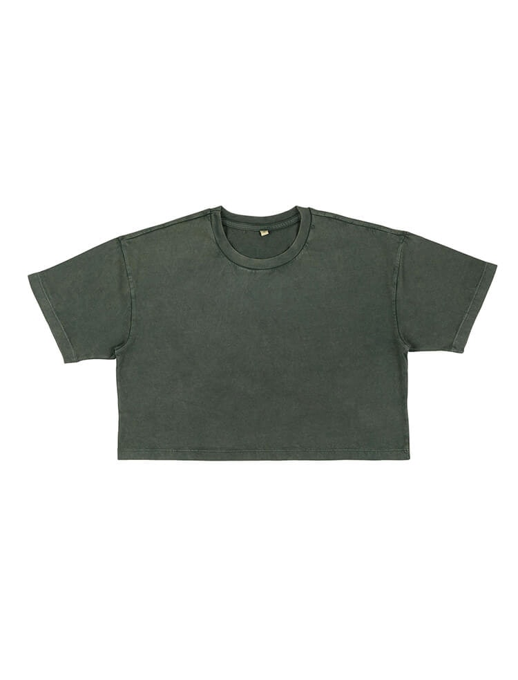 Stonewashed green crop top