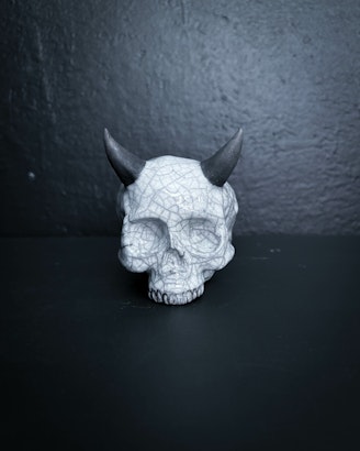 White skull with horns