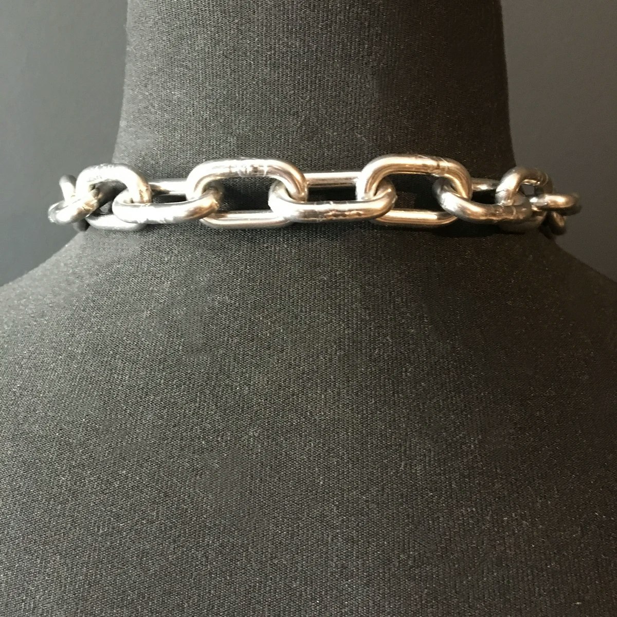 Dubbel O-ring halsband med kedjor silver