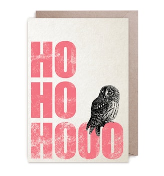 Julkort - Ho, Ho, Hoo