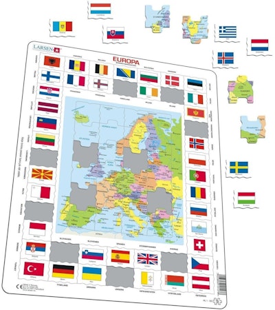 Flaggpussel med Europakarta