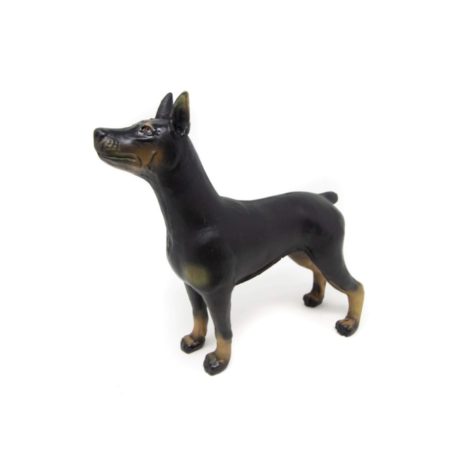 Doberman, Green rubber toys