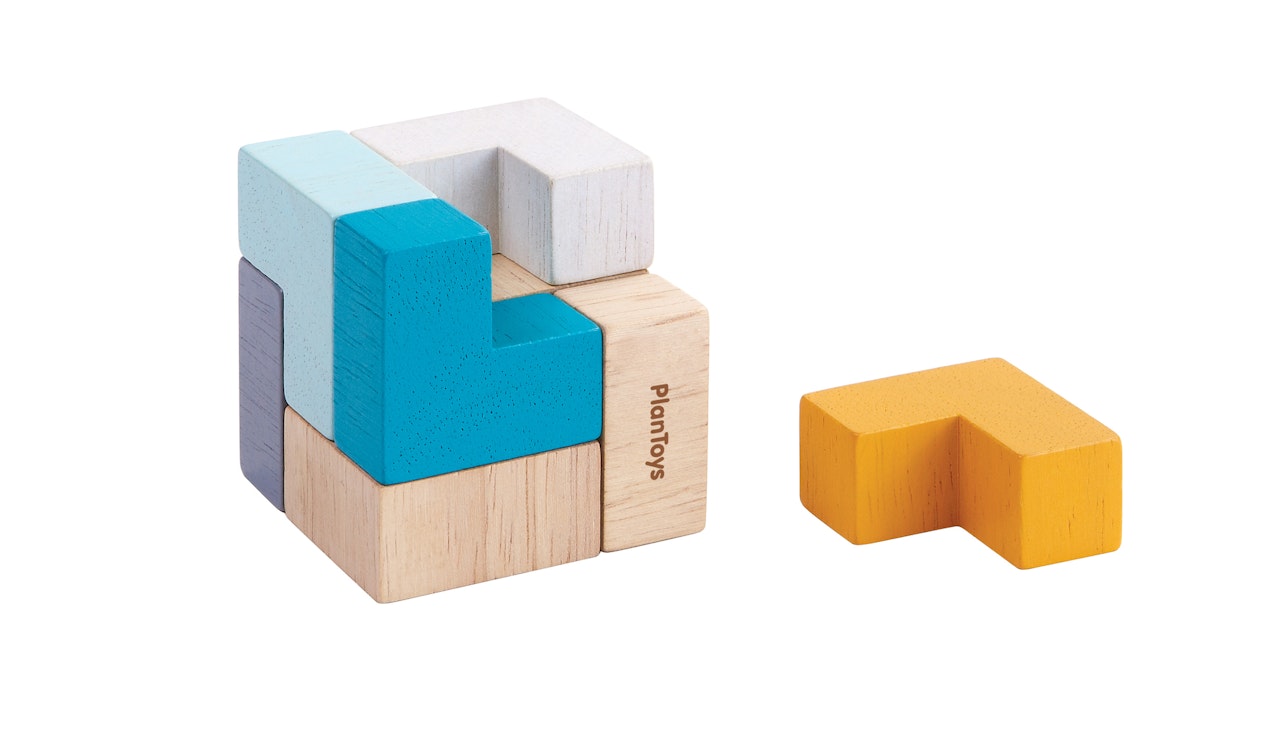 3D puzzel cube, Plan Toys