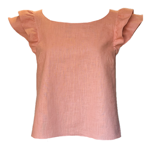 top with ruffle sleeves