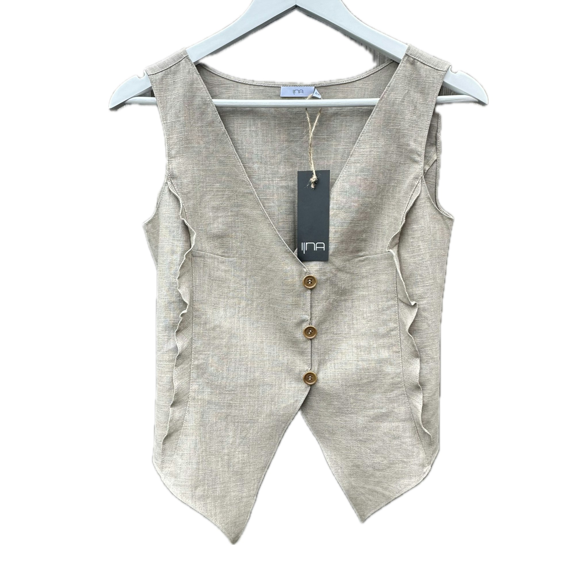 vest with small ruffle edge