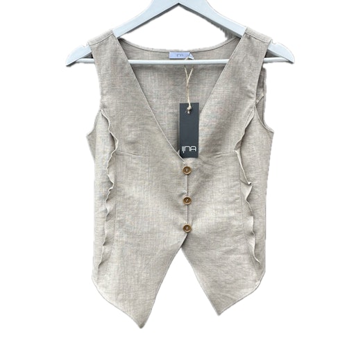 vest with small ruffle edge