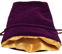 Dice Bag - Purple Velvet & Golden Satin