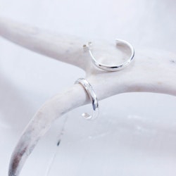 ''Mysk'' Hammered Silver Hoops