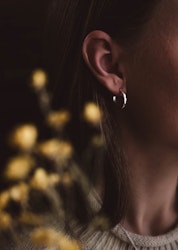 ''Mysk'' Hammered Silver Hoops