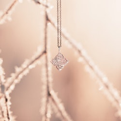 ''Flora'' Silverhalsband Med Hamrad Yta