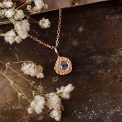 Blue Sapphire 18k Red Gold Pendant