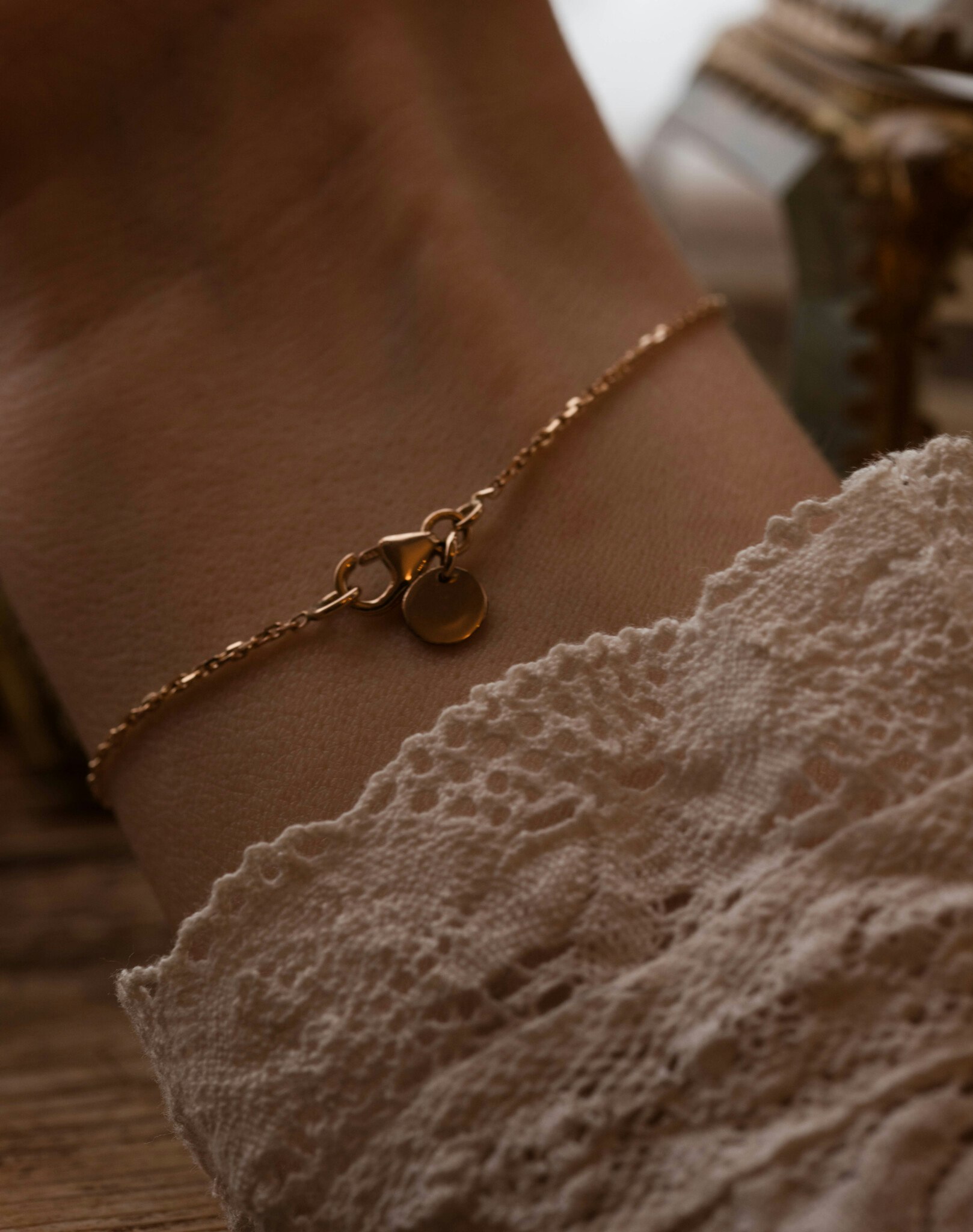 ''Skir'' Chain Bracelet 18k Red Gold