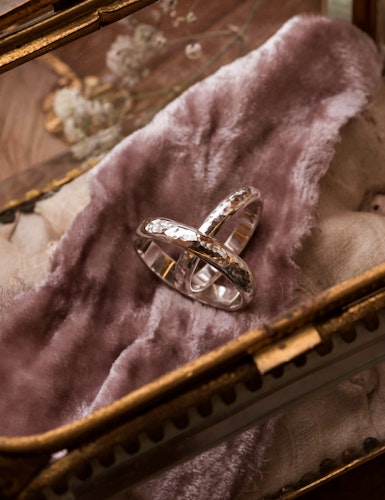 ''Vala'' Hammered Silver Ring