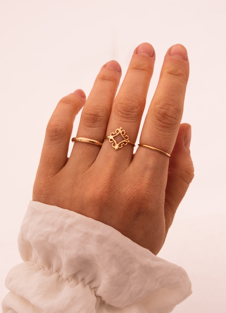 ”Vintergatan” Sandcasted 18k Red Gold Ring