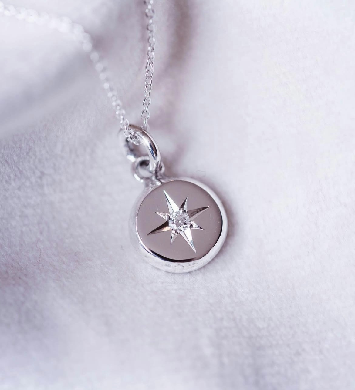 ”Lyckostjärna” Silver & Diamond Necklace